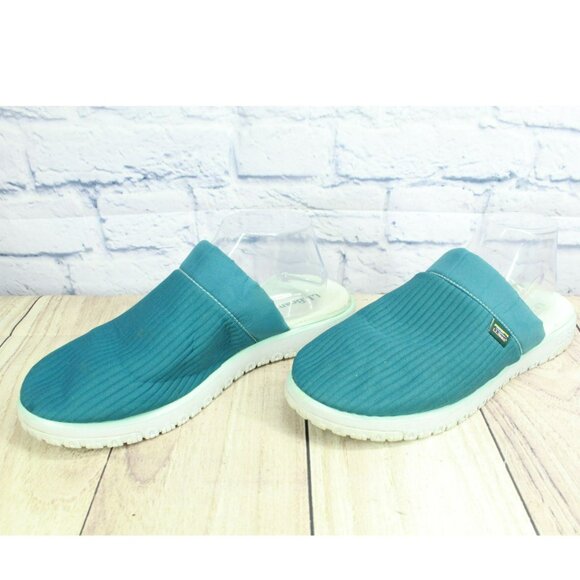 LL Bean Green Canvas Slip On Lightweight Airtight Slipper Scuff Size 10 M - Picture 2 of 9